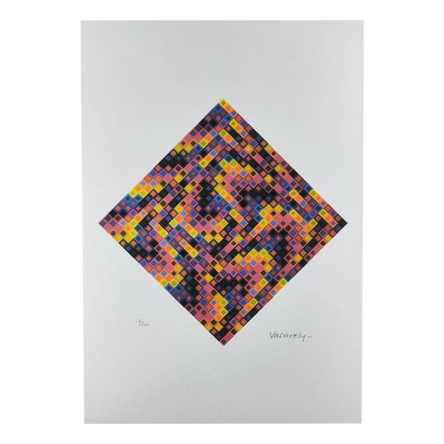 Victor Vasarely, Composition, Limited Numbered Edition Lithograph, 1970s For Sale