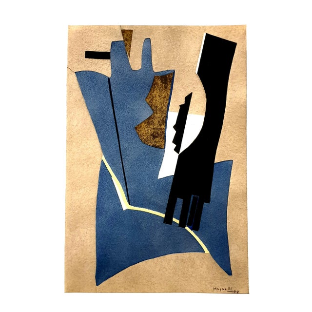 Textile (after) Alberto Magnelli - Composition - Pochoir 1956 For Sale - Image 7 of 7