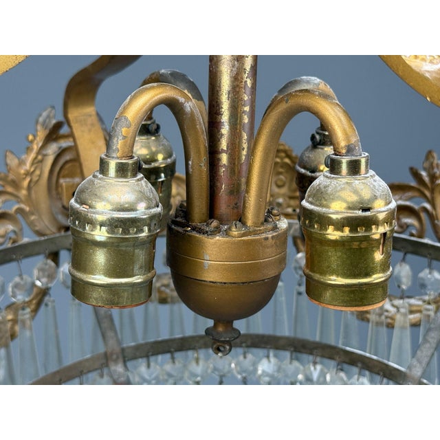 French Louis Xvi, Chandeliers, Dore Bronze, Crystal, France, 19th Century For Sale - Image 17 of 17