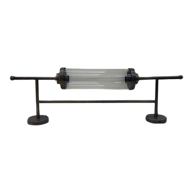 Handmade Brass Double Light Glass Tube Wall Sconce For Sale