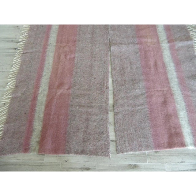 Large taupe heavy wool throw with beige fringes. Good quality craftsmanship. Reversible. Size: 51"W x 63"L Not including...