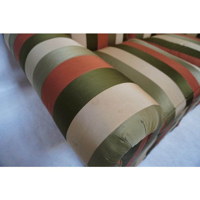 Late 20th Century Custom Edward Ferrell Silk Stripe Loveseat For Sale - Image 18 of 18
