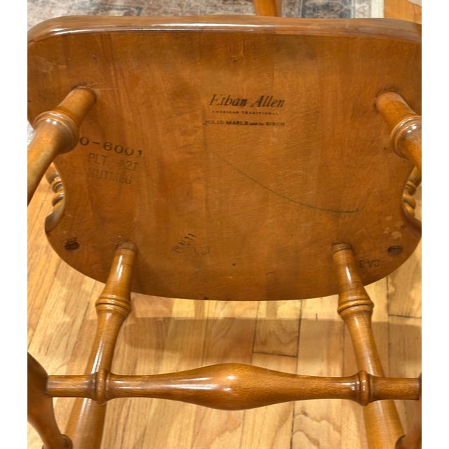 Wood Ethan Allen Maple Early American Traditional Colonial Dining Chair For Sale - Image 7 of 9