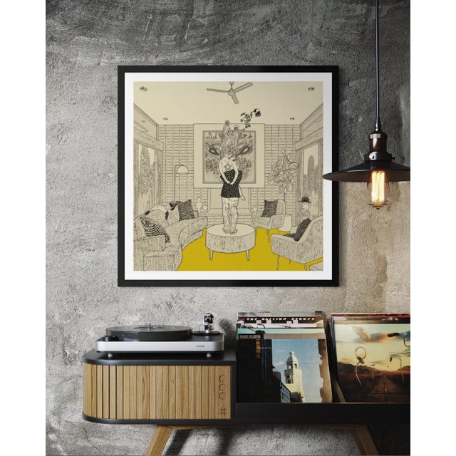 Yellow Carry You by Steve Moors, 31"x31" Framed For Sale - Image 8 of 10