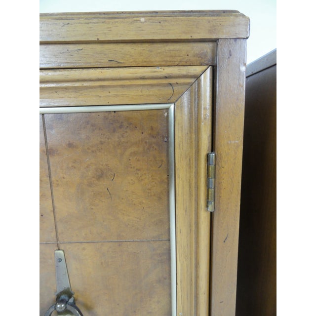 Wood 1960s Mid-Century Modern Inlaid Marble and Fruitwood Cabinets - a Pair For Sale - Image 7 of 8