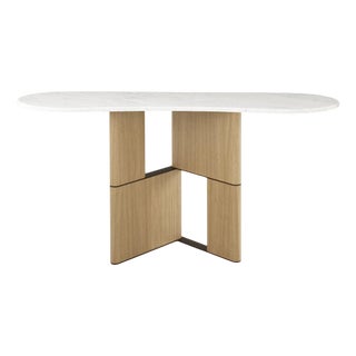 Tetris Oak and Marble Console by Morica Design For Sale
