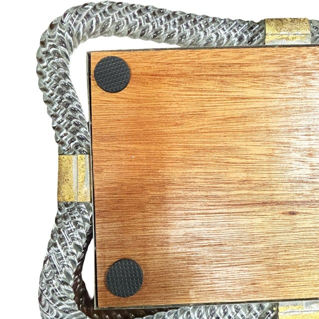 Mid 20th Century Barovier Blown Art Glass Mirrored Vanity Tray W/ Gold-Tone Accents For Sale In Los Angeles - Image 6 of 8