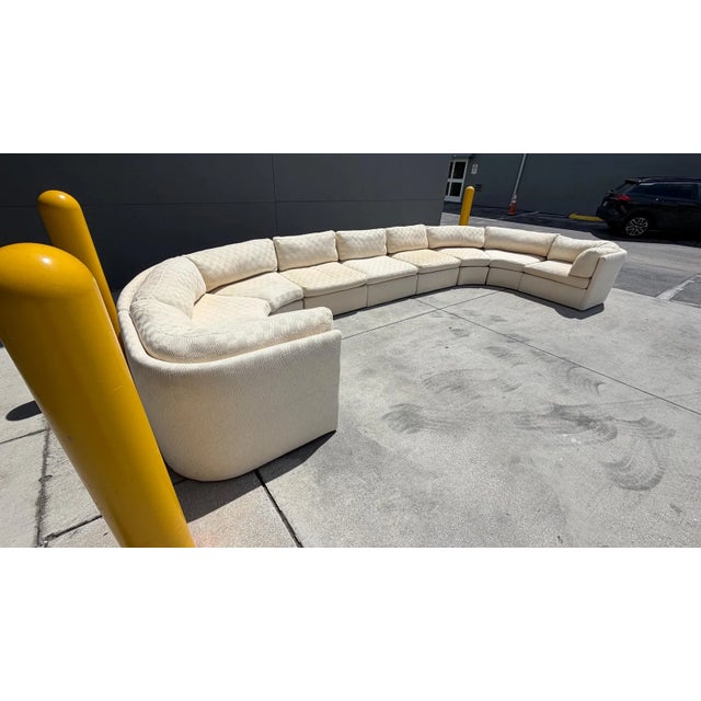 Modern 1970s Labelled Milo Baughman for Thayer Coggin 9 Piece Modular Pit Sofa For Sale - Image 3 of 4