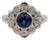 Vintage Inspired 2cts Ceylon Sapphire Ring W Natural Diamonds in 14k Solid Gold, Size 6.75 For Sale