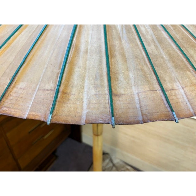 Mid 20th Century Mid Century Modern Bamboo Floor Lamp With a Fab Rice Paper Umbrella Shade For Sale - Image 9 of 11