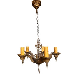 Art Deco Five Light Chandelier Circa 1930’s For Sale