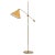 Floor Lamp in Brass with Original Yellow Lamp Shade, 1950s For Sale