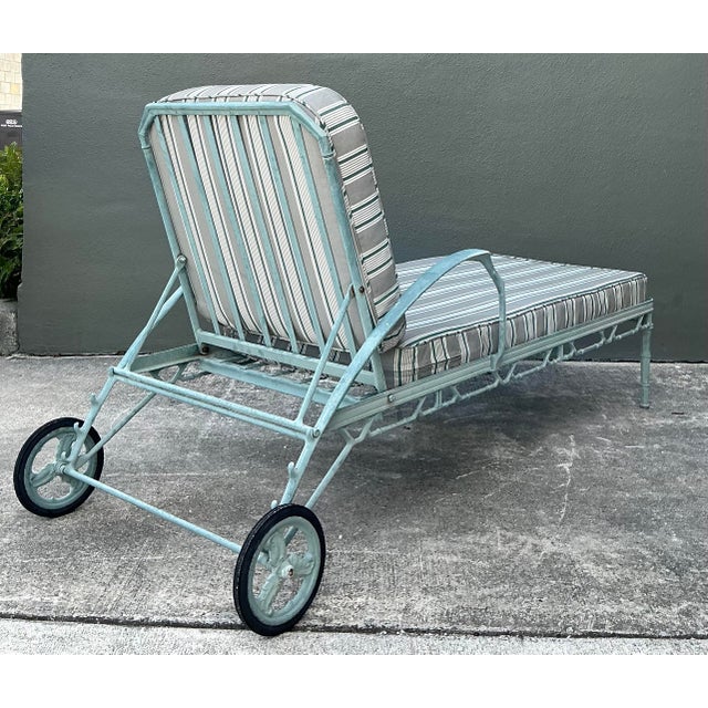 Metal Vintage Cast Aluminum “Calcutta” Chaise Lounge After Brown Jordan For Sale - Image 7 of 12