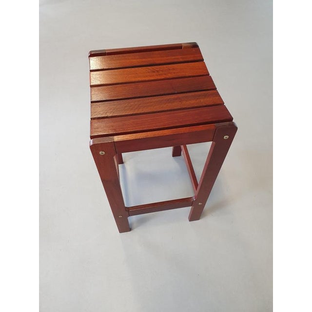 Vintage Meranti Stool, 1970s, Set of 3 For Sale - Image 7 of 17