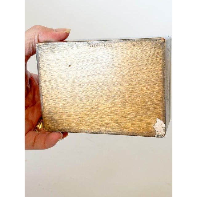 Mid Century Austrian Burlwood Box With Embroidered Insert For Sale - Image 12 of 13