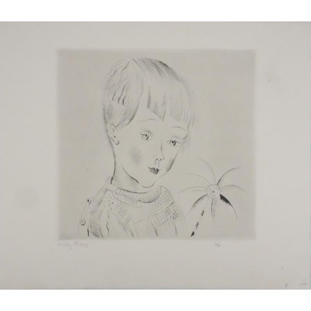 Mily Possoz, The Boy with the Small Palm Tree, Original Signed Engraving For Sale - Image 9 of 9