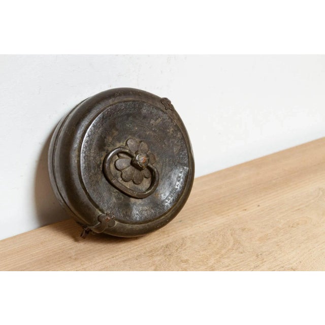 Brass Antique Engraved Indian Brass Vessel For Sale - Image 8 of 10