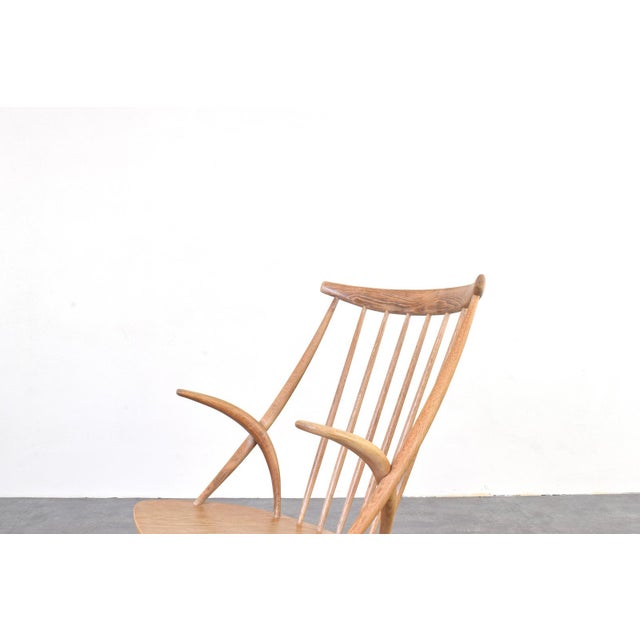 Wood Mid-Century Modern Oak Rocking Chair by Illum Wikkelsø for Niels Eilersen, 1950s For Sale - Image 7 of 12
