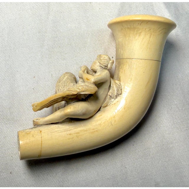 Antique 1800's Goddess Nemesis Zeus Goose Hand Carved Meerschaum Smoking Pipe For Sale - Image 13 of 17