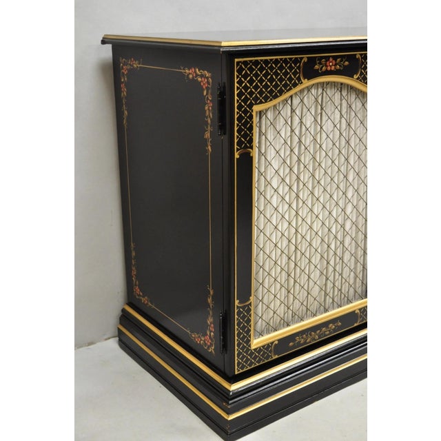Mid 20th Century Habersham Chinoiserie Black Lacquer Credenza Buffet Media Entertainment Cabinet, Attributed For Sale - Image 13 of 17