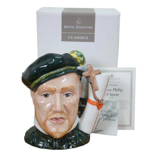 2003 Royal Doulton Character Jug Prince Philip of Spain Coa Box LTD Ed D7189 7" For Sale