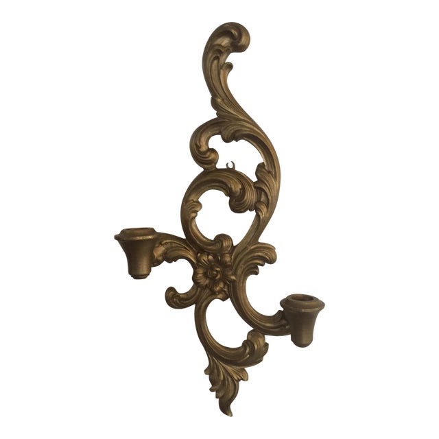 MidCentury Gold Candle Sconce Chairish