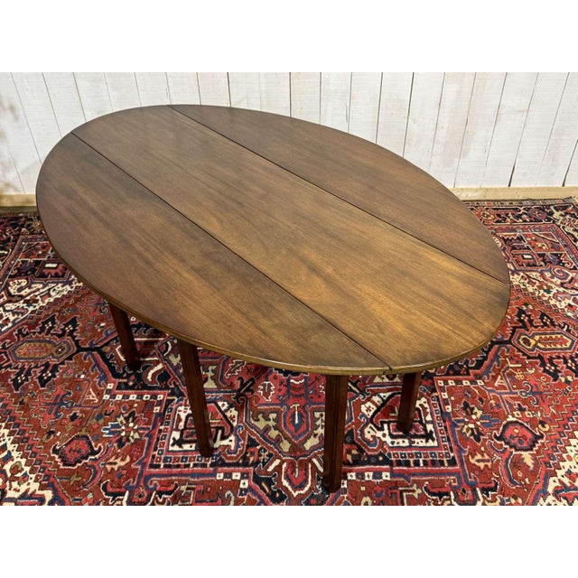 English Drop-Leaf Mahogany Gateleg Table, 1950s For Sale - Image 11 of 14