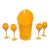 French Veuve Clicquot Orange Champagne Ice Bucket Four Glass Set For Sale