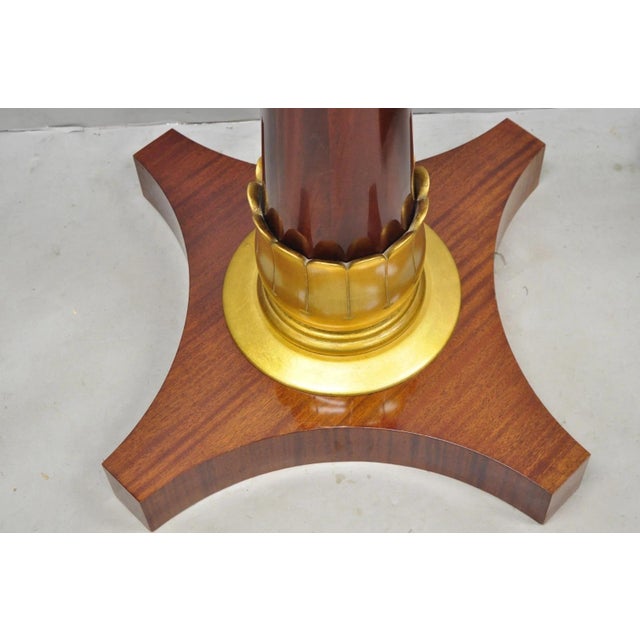 Vintage French Regency Style Mahogany & Gold Gilt Plume Table Pedestal Base (A) For Sale In Philadelphia - Image 6 of 16
