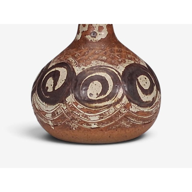 Brown 1970s Mid-Century Modern Tingkeramik Følle, Table Lamp, Brown and Cream Stoneware For Sale - Image 8 of 10