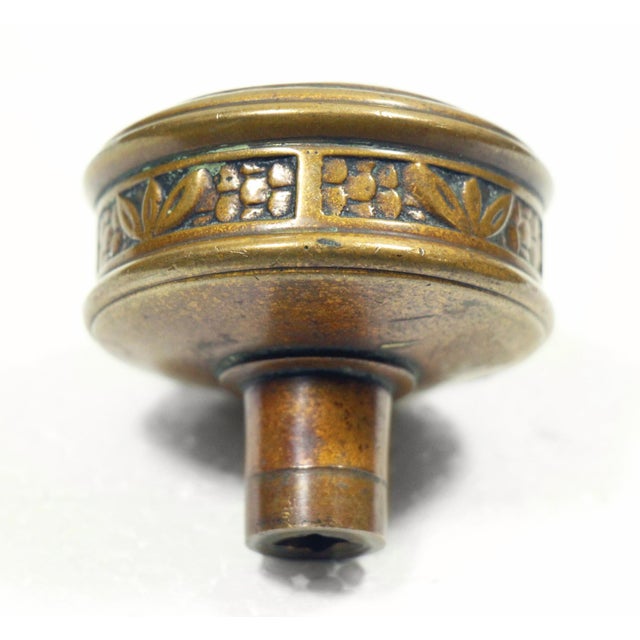 Antique 1890s Norwalk Bronze Blue Bell Passage Door Knob With Keyhole For Sale - Image 4 of 5