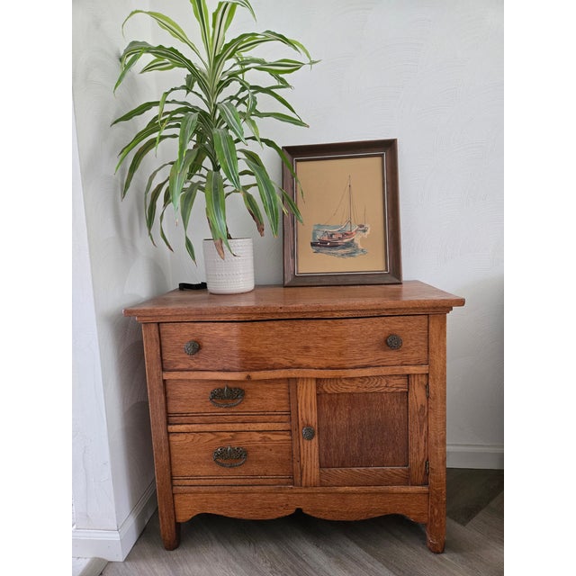 Victorian Antique Victorian Oak Washstand / Commode — Circa 1890s** For Sale - Image 3 of 5