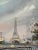 Late 20th Century Impressionist Paris Cityscape, Eiffel Tower From the Seine -- Oil on Canvas For Sale - Image 9 of 14