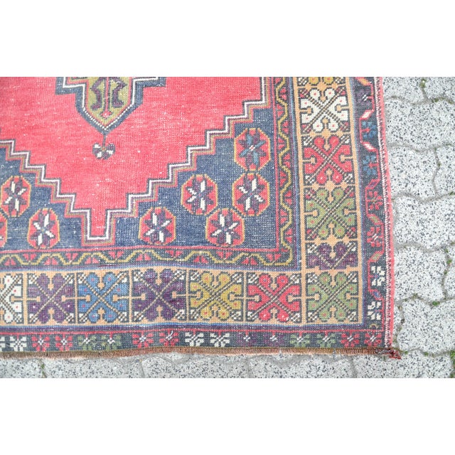 1960s Vintage Turkish Tribal Rug For Sale - Image 9 of 11