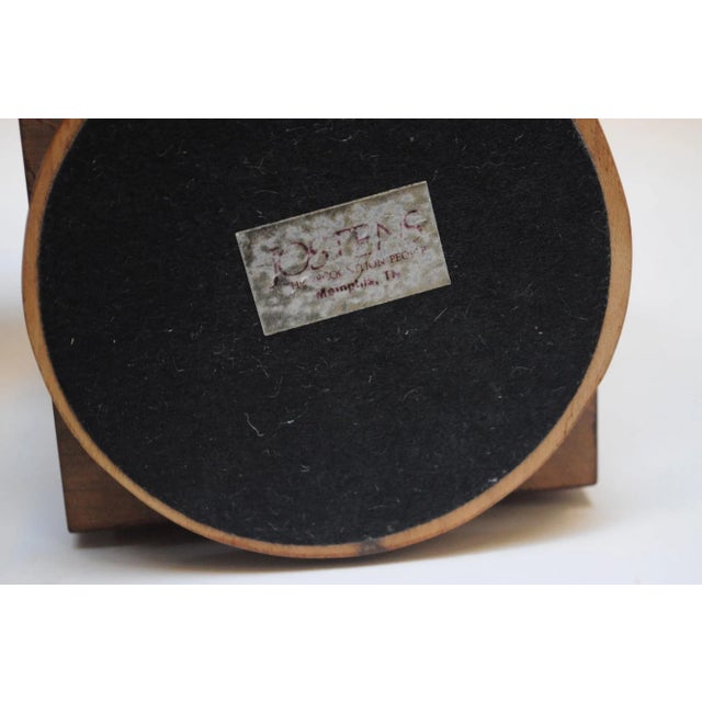 Vintage Walnut and Brass Swiveling Tabletop Weather Station Cube With Thermometer and Clock For Sale - Image 12 of 12