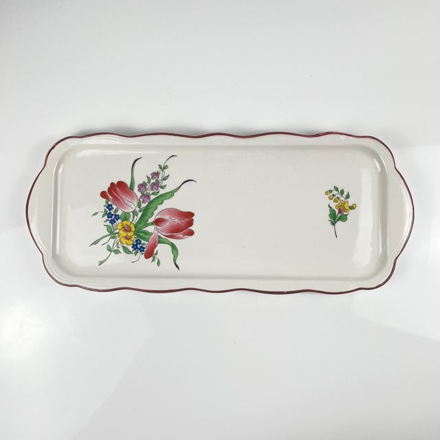 Cake plate, "Réverbère" pattern, by KG Lunéville Dimensions: 39 x 16 cm Height: 2 cm Very good condition, vintage item,...