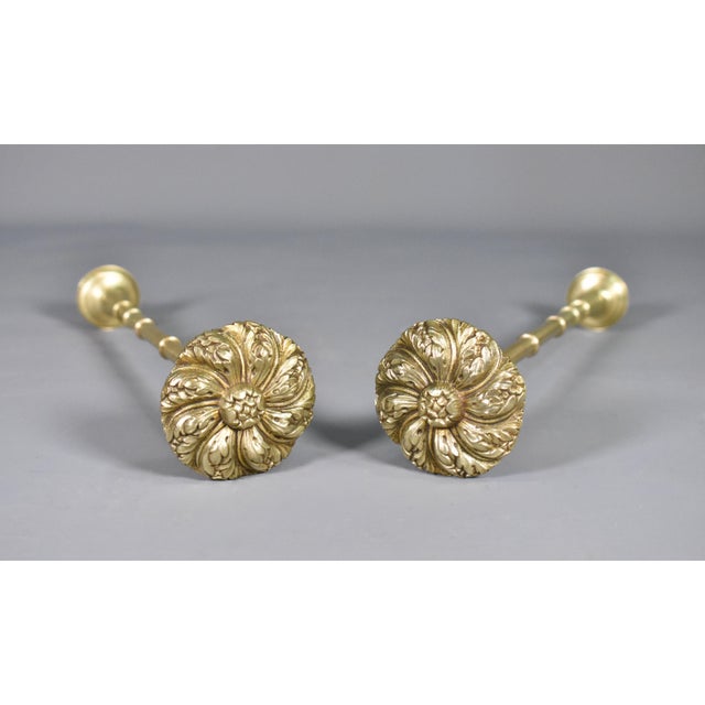Gold Large Second Empire French Brass Curtain Tie-Backs, Set of 2 For Sale - Image 8 of 16