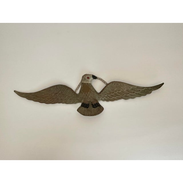 Vintage Mid 20th Century Metal Eagle Wall Decor For Sale - Image 4 of 10
