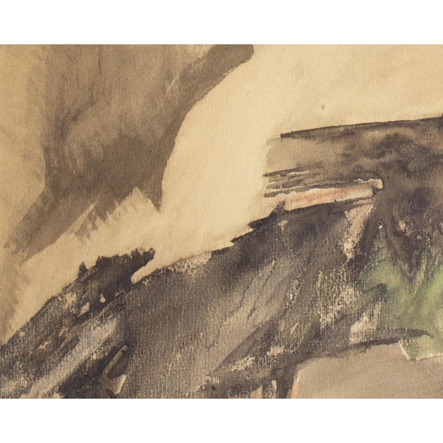 1960s Abstract Watercolor Painting by Le Rouse For Sale - Image 4 of 7