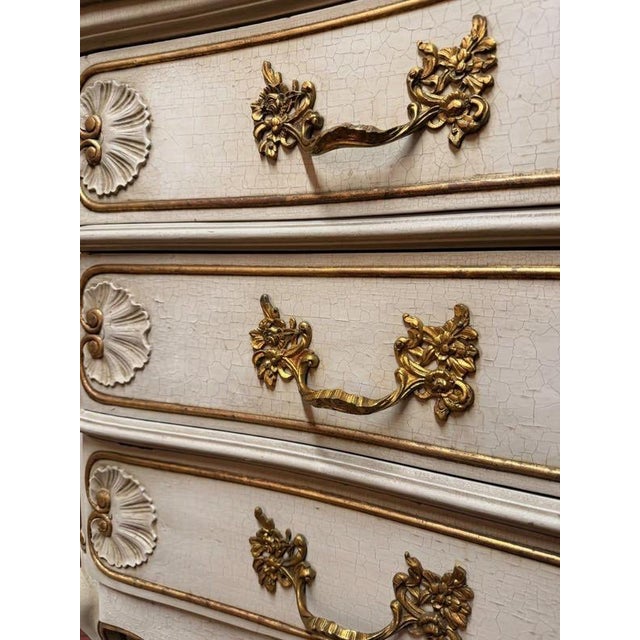 20th Century French Serpentine Commode with Gilded Detailing For Sale - Image 3 of 6