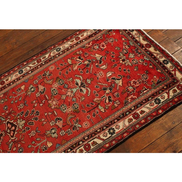 Textile Hand-Knotted Middle Eastern Runner Rug in Wool For Sale - Image 7 of 11