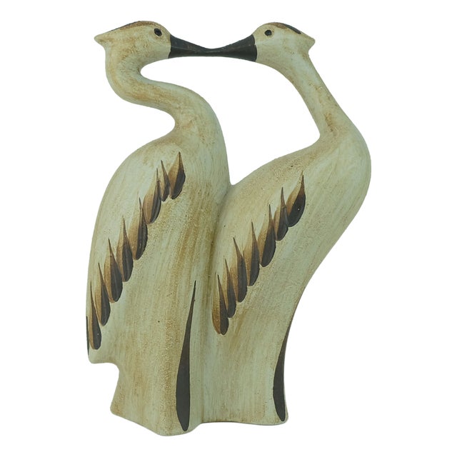 Mid-Century Ceramic Cranes Figurine from Sgrafo Modern, 1970s For Sale