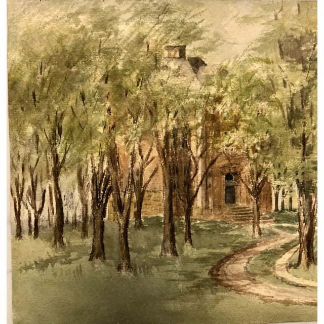 Wood Watercolor 1906 ‘Country Lane’ Art by Realist E.Swain For Sale - Image 7 of 12
