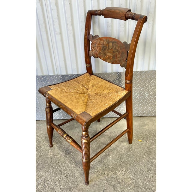 Signed and Decorated Hitchcock Dining Chairs - Set of 6 For Sale - Image 10 of 12