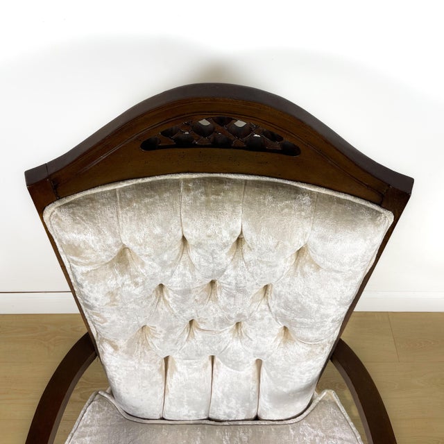 Vintage Kingsley Velvet Upholstered Arm Chair Chairish