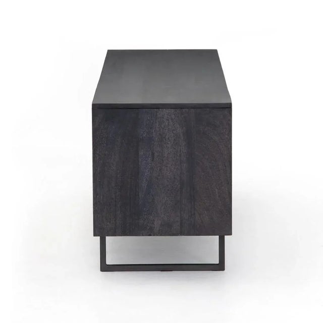 Four Hands Carmel Media Console, Black Wash Mango For Sale - Image 9 of 13