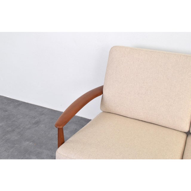 Mid-Century Danish Teak and Wool Sofa by Grete Jalk for France & Søn, 1960s For Sale - Image 14 of 17