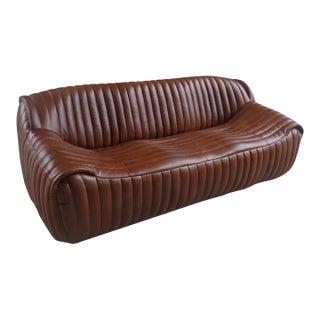 Matthew Izzo Home Nautique Leather Sofa For Sale