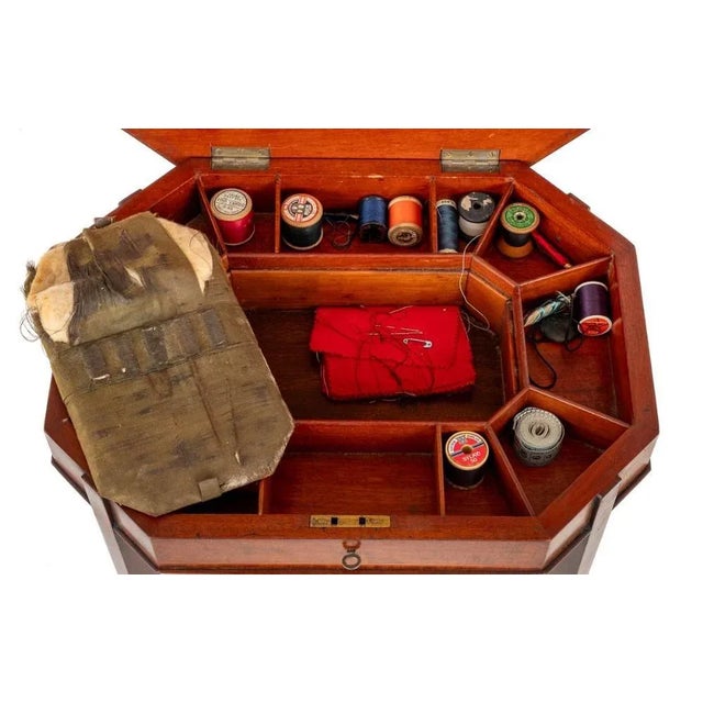 Regency Revival Side Sewing Table in Mahogany, 1880s For Sale - Image 5 of 10