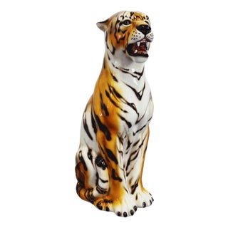 Large Ceramic Tiger Statue For Sale